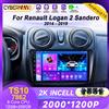 NONE Android Carplay Auto Per Renault Logan 2 Sandero 2 2012 - 2016 2017 2018 2019 Autoradio Lettore Multimediale Stereo GPS WIFI 4G DPS