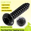 LUOTESI Viti Autofilettanti a Testa Tonda Torx per Lamiera in Acciaio Inox 304 Nero M2.6 M3 M3.5 M4 M4.8 M5 M6 Viti a Stella per Legno