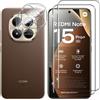 WISHXIN Pellicola Protettiva in Vetro Temperato 3D 9H per Redmi Note15 Pro Plus 5G Global Protezione Schermo e Lente Fotocamera per Xiaomi POCO M8 Pro 5G