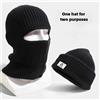 NONE Cappello Invernale 2 in 1 con Maschera, Berretto Caldo Lavorato a Maglia, Passamontagna Antivento, Cappello da Sci Integrale, Paraorecchie Tattico per Ciclismo