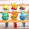 Potdemiel Set di Portachiavi Anime Pokemon con Design Pokeball e Personaggi Pikachu, Eevee, Charmander, Anello Portachiavi Cartoon, Charm per Borsa, Regalo