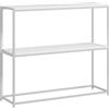 HOMCOM Consolle HOMCOM, tavolo da ingresso, struttura in acciaio, 2 ripiani, design moderno, per soggiorno, ingresso, corridoio, 100x30x87 cm, Bianco