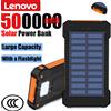 Lenovo Power Bank Solare Lenovo da 500000mAh, Ricarica Super Veloce, Batteria Esterna Portatile per iPhone, Huawei, Samsung