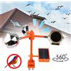 NONE Dissuasore Automatico per Uccelli a Energia Solare ed Eolica 360° ° Dissuasore Rotante per Giardino e Cortile con Funzioni Riflettenti e Sonore per Allontanare Animali