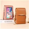 NONE Nuova Borsa Porta Cellulare alla Moda con Schermo Touch e Chiusura a Lucchetto per Donne, Porta Carte e Portafoglio a Tracolla
