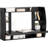 SoBuy FWT18 Tavolo da parete nero, tavolo da scrittura per armadio, tavolo per computer, tavolo da scrittura per bambini, BHT circa. 82x60x39cm