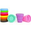 NONE 1 tazza pieghevole portatile in silicone da 150 ml, resistente al calore, con coperchio, per viaggi e campeggio.