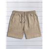 NONE Pantaloncini estivi da uomo in lino sottile, larghi e casual, pantaloni da cinque pollici, in cotone e lino, traspiranti, adatti per spiaggia e sport