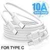 NONE 1/3PCS 10A 120W Cavo di ricarica rapida USB C Cavo di ricarica rapida di tipo C per iPhone Samsung Xiaomi Huawei Cavo dati da tipo C a tipo C