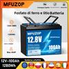 MFUZOP Batteria LiFePO4 MFUZOP 1280Wh con Sistema BMS Intelligente 4P4S per Camper e Casa, Batteria Ricaricabile 12V100Ah 1280Wh per Accumulo di Energia Solare