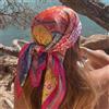 RUNMEIFA Foulard quadrato in seta da 90 cm da donna, di lusso, in raso stampato, hijab, sciarpa musulmana, pareo, bandana, scialle, fascia per capelli, foulard