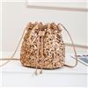 NONE Nuova Borsa a Secchiello Versatile alla Moda con Coulisse, Chic Multicolore con Paillettes, Borsa a Spalla Grande Capacità, Portafoglio e Pochette