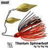 KINGDOM Spinnerbait Kingdom in Titanio 5g 7g 10g 14g con Gonna Colorata e Doppia Lama a Foglia d'Albero, Jig per Bass, Acqua Dolce e Salata, per la Pesca al Bass