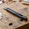 NONE Taglierino Retrattile da 9mm, Lama SK2, Manico in ABS, Spezzalama Integrato, Autobloccante, Taglierino Professionale per Uso Domestico