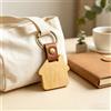 Mazziotta Portachiavi in Legno e Pelle Personalizzabile, Accessori DIY Rotondi e Rettangolari, Ornamenti per Borse, Charm, Anelli Portachiavi Auto, Souvenir e Regali