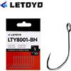 NONE Amo da pesca LETOYO con gambo forgiato e occhiello oversize, in acciaio ad alto tenore di carbonio, nichel nero, per esche a cucchiaio e spinner, ideale per la pesca in torrente.