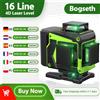 Bogseth Niveau Laser 4D 16 linee verdi 360° Auto Nivelant con telecomando 2 batterie IP54 Laser Croix pour Mur Plafond Carrelage Travaux Intérieur Extérieur