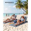 SONGMICS Set di 2 Lettini da Spiaggia, Sedie a Sdraio, Lettini Prendisole, Cuscino, Schienale Inclinabile, Portatile con Manico, per Campeggio Giardino Piscina, 158 x 55 cm
