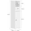 SoBuy BZR219-W Mobile Bagno Salvaspazio 20cm, Mobiletto Bagno Stretto con Porta Carta Igienica e Cassetto, Armadietto Bianco a Terra per Piccoli Spazi, Cassettiera Sottile per WC e Lavabo