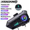 kebidumei Auricolare Bluetooth per casco da moto, wireless, impermeabile IPX6, con riduzione del rumore, auricolare con standby prolungato, vivavoce