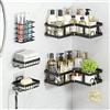 NONE Mensola portaoggetti triangolare senza foratura per bagno e cucina, porta shampoo e accessori doccia