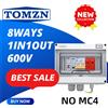 TOMZN Interruttore Automatico a 8 Vie 1IN 1OUT 600V DC 16A 20A 25A 32A 40A 50A 63A con Fusibile e Dispositivo di Protezione da Sovratensione, Terminale a Doppio Filo