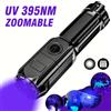 ESMARTER Torcia UV395NM Portatile Zoomabile in ABS con 3 Modalità, Luce Ultravioletta per Campeggio, Rilevamento Fluorescenza di Segni di Animali Domestici