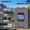 POWGROW Inverter Solare Ibrido a Onda Pura 5000W 24V MPPT 60-450V Ingresso FV 160A Off-Grid con Wifi Integrato BMS Funziona Senza Batteria EU
