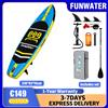 funwater Tavola da Stand Up Paddle Gonfiabile Impermeabile Funwater 350x84x15cm SUP Yoga Board, Capacità di Carico 180KG, Corpo Largo e Spesso, Antiscivolo per Tutti i Livelli di Abilità