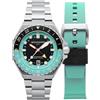 Spinnaker Dumas Harbour SP-5119 - Orologio automatico giapponese da uomo, 44 mm, con cinturino in acciaio inox massiccio, Turchese scuro., Sportivo