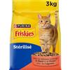 FRISKIES | Gatto | Crocchette complete per Gatti Adulti sterilizzati | Manzo, Pollo e Verdure | Alimento Completo per Gatti sterilizzati | Borsa | 3 KG