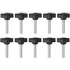 QUARKZMAN 10pz Manopole a T Vite a Testa Alata M6 x 35mm Manopole a T/Z Plastica con Filettatura Maschio Standard Maniglie Regolabili Manopole Serraggio a Mano Vite a Testa Zigrinata, Nero