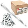 Lun Fix Chiodi in acciaio, 5 kg (circa 400 pezzi), 4,6 x 125 mm, zincati | con testa svasata, falegnameria, fai da te e artigianato, chiodi metallici per costruzione in legno, lunghezza 125 mm