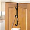 flintronic 1 appendiabiti da porta, 3 ganci da porta, verticale sopra la porta, appendiabiti in acciaio inox resistente, per asciugamani da camera da letto, vestiti, cappelli, borse (nero)