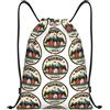 FHIZOAL Norvegia Bergen Houses Borse con coulisse da montagna Zaino sportivo impermeabile Zaino leggero Yoga Training Nuoto Viaggi, Nero , M, Casual
