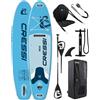 CRESSI dal 1946 - Ultra Isup Set - Tavola Sup Gonfiabile Adulti Grande Stabilità e Resistenza Completa di Accessori Pagaia Pinna Pompa Laccio Borsa Zaino - Blu - 320x81x8 cm Max 130 kg
