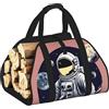 DUWAA Astronauta On The Moon 1 Stampa Porta legna da ardere, Borsa in tela per legna da ardere Heavy Duty Portalegna Accessori per Stufa a legna