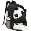 Genérico Zaino da calcio per bambini, borsa per giovani per calcio, zaino ergonomico, impermeabile, traspirante, antiodore, con scomparto per scarpe, per allenamento, palestra e sport