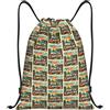FHIZOAL North Carolina Vintage Postca Borse con Coulisse Impermeabile Sport Stringa Zaini Leggero Yoga Allenamento Nuoto Viaggi, Nero , M, Casual