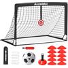 BaseGoal Porte da Calcio per Giardino, Porta da Calcio per 150x120cm, Porticine Da Calcio con Aste In Fibra di Vetro e Reti di Alta Qualità, Bullseye e Borsa per Giardino e Gioco per Interni