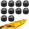 Lyreh 10 Pezzi Kit Tappo Scupper Kayak, Universali Impermeabili Gomma Push-in Scarico Barca Tappi con Manico Rinforzato Fori Drenaggio Tappi per Kayak Sit-On-Top Canoe & Barche (Nero)