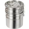 Generic Set di pentole da campeggio in acciaio inossidabile - Kit da cucina per zaino in spalla, set di strumenti da cucina di sopravvivenza pieghevole compatto, kit durevole per pasticcio all'aperto | Soluzi