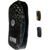 Rewon Gear Rewon Colpitori Muay Thai Pad Curva Pelle Scudo Sciopero con Presa Solida Kick Pad per Kickboxing MMA Pugilato Taekwondo Boxe Mix Arti Marziali x 2 unità Singola