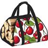 DUWAA Lovely Sweet Red Cherry 3 Print Porta legna da ardere, borsa in tela per legna da ardere, resistente, accessori per stufe a legna