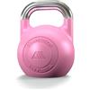 Atletica Kettlebell da competizione, 8 kg, rosa, in ghisa sferica, qualità da studio, logo discreto, codice colore competizione per una facile maneggevolezza, allenamento funzionale per tutto il corpo