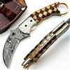PAL 2000 KNIVES SJPR 9561 Coltello tascabile in acciaio damasco a mano personalizzato con guaina billetta chef da cucina casa giardino da collezione bar da campeggio pieghevole