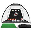 Generic Tappetino da golf con palline, tappeto erboso, tee, borsa per esercitarsi a casa o all'aperto