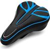 Gettimore Fodera per cuscino in gel di silicone ispessito con esterno morbido traspirante per mountain bike sollievo sella e vestibilità flessibile su selle standard 28 x 18 cm (blu)