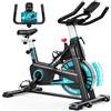 Wenoker, cyclette da spinning per interni, per casa, ergometro con monitor LCD e supporto per tablet, bicicletta fissa fino a 160 kg, nero e blu scuro