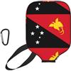CNTDBU Custodia in neoprene con bandiera della Papua Nuova Guinea, con tasca in rete, moschettone per borsa da palestra